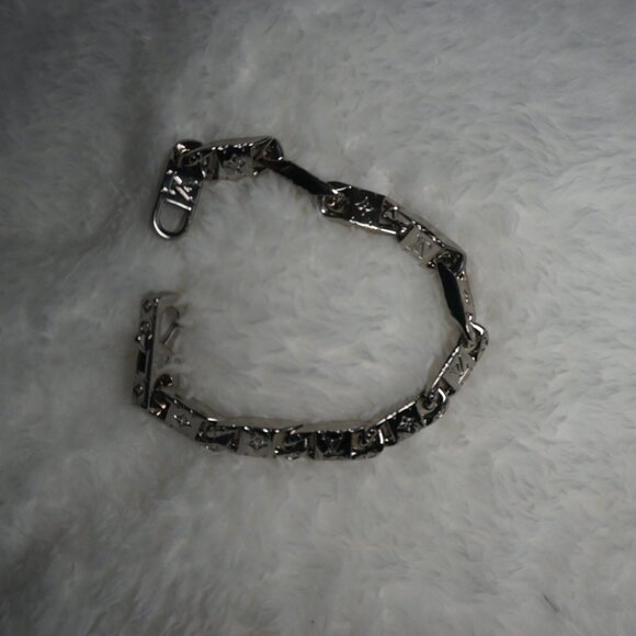 Louis Vuitton Monogram Chain Bracelet in silver-color...